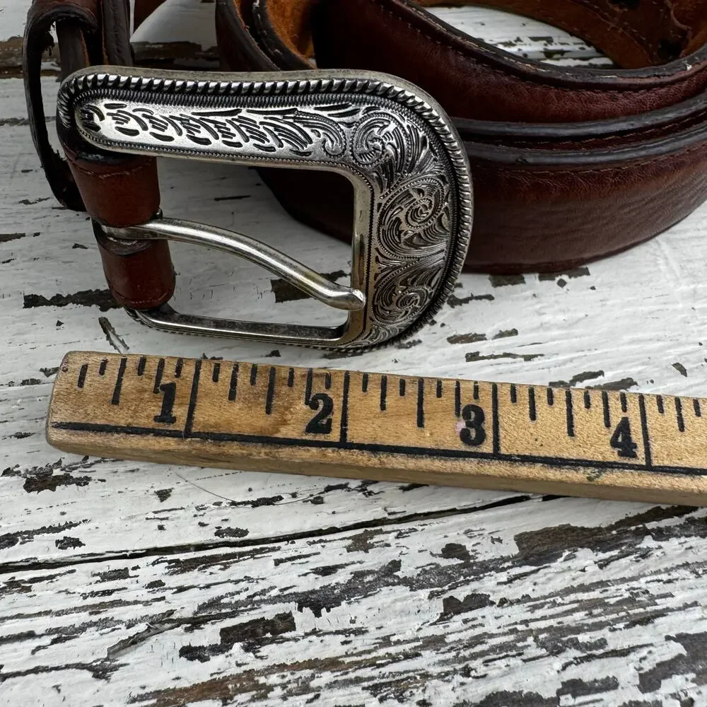 3D Belt Company Brown Genuine Leather Belt Made in Dominican Republic Size 44